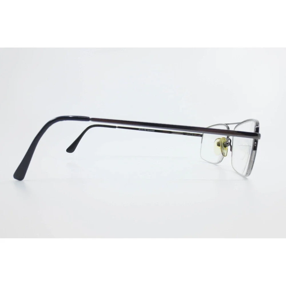 I-Deal Optics CB1106 Eyeglass Frames Gunmetal Aviator Semi-Rimless 57-13-150